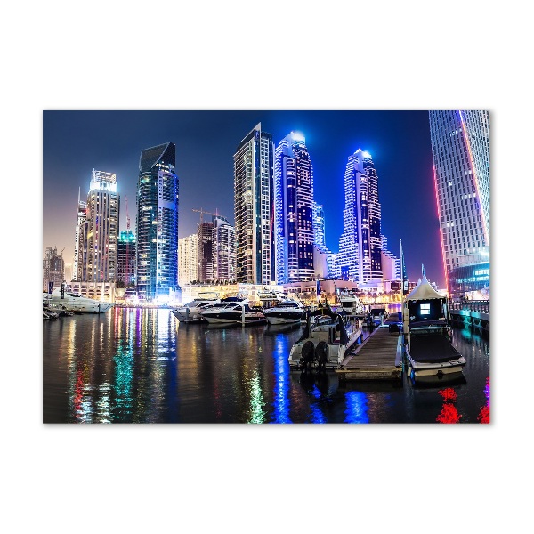 Quadro in vetro acrilico Dubai di notte