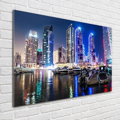 Quadro in vetro acrilico Dubai di notte