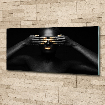 Quadro in vetro acrilico Donna in nero
