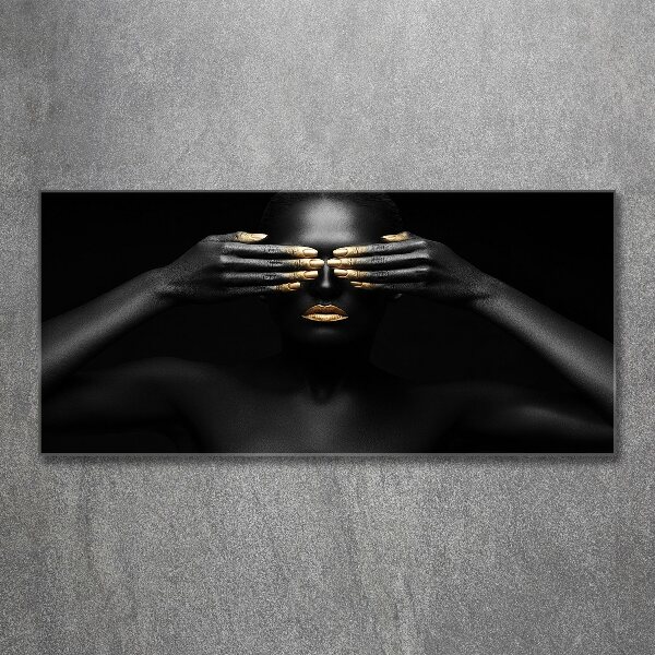 Quadro in vetro acrilico Donna in nero