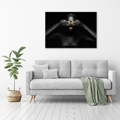 Quadro in vetro acrilico Donna in nero