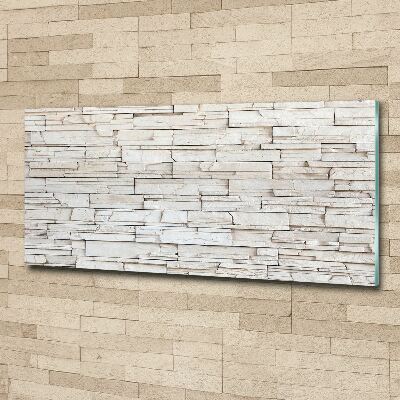 Quadro vetro acrilico Muro di pietra bianca