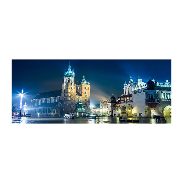 Quadro su vetro acrilico Cracovia di notte