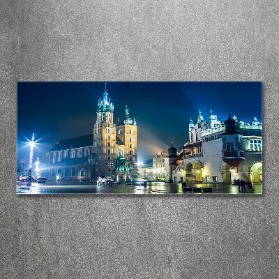 Quadro su vetro acrilico Cracovia di notte