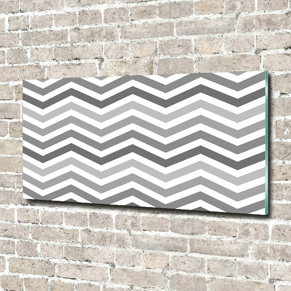 Quadro su vetro acrilico Zigzag grigi