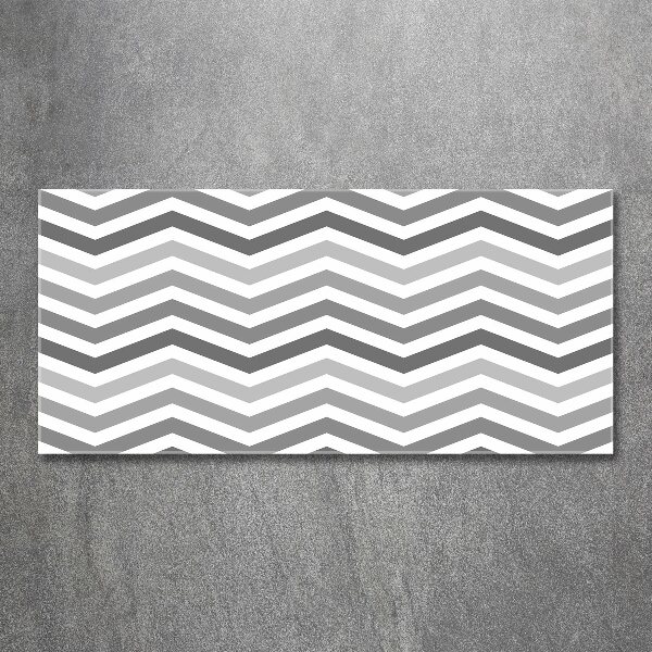 Quadro su vetro acrilico Zigzag grigi