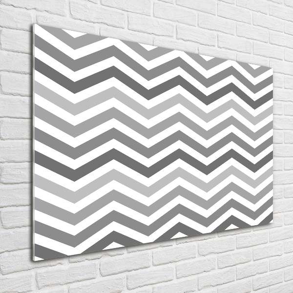 Quadro su vetro acrilico Zigzag grigi