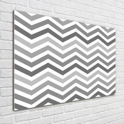 Quadro su vetro acrilico Zigzag grigi