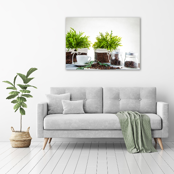 Quadro su vetro acrilico Tema della caffetteria