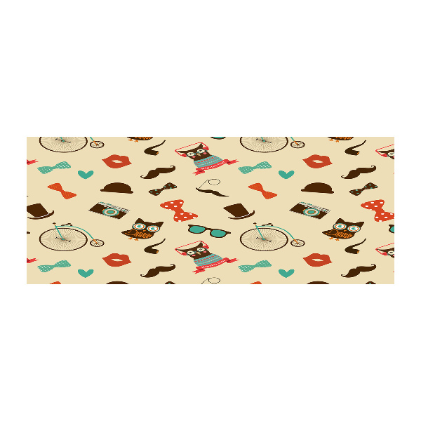 Quadro in vetro acrilico Gufi hipster