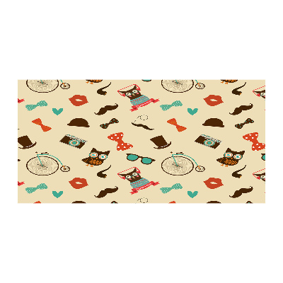 Quadro in vetro acrilico Gufi hipster