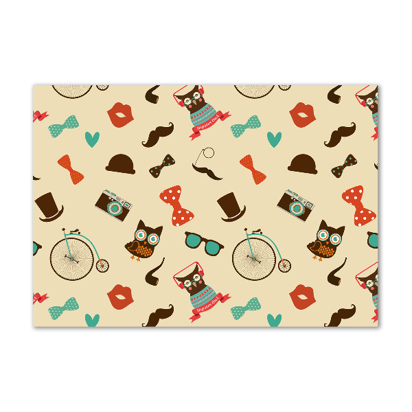 Quadro in vetro acrilico Gufi hipster
