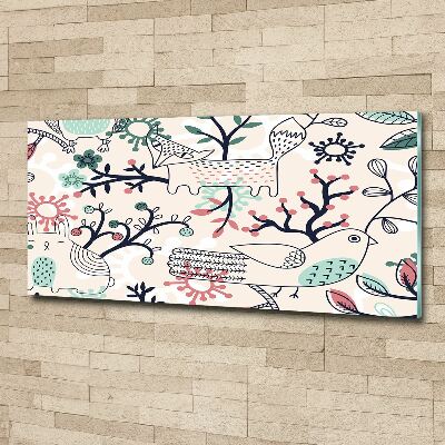 Quadro in vetro acrilico Animali e fiori