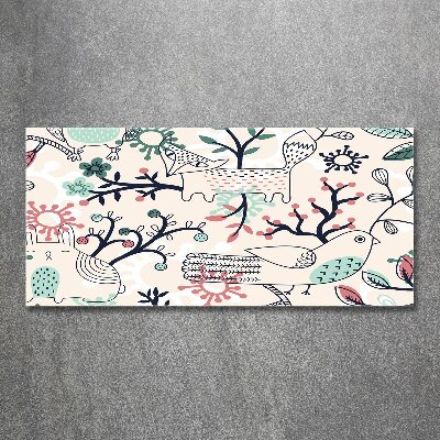 Quadro in vetro acrilico Animali e fiori