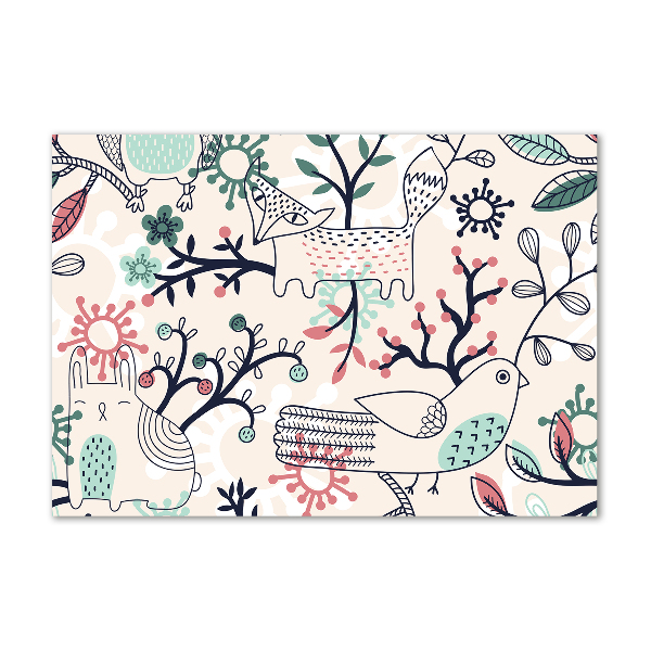 Quadro in vetro acrilico Animali e fiori