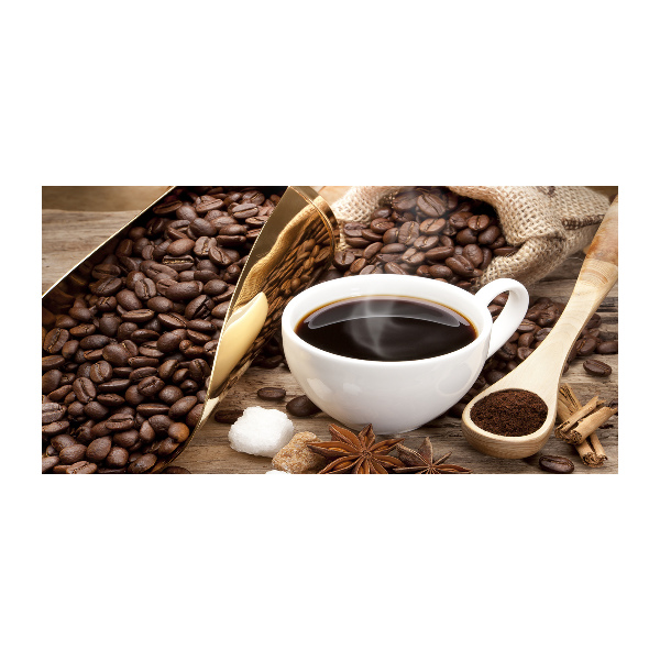 Quadro in vetro acrilico Una tazza di caffè