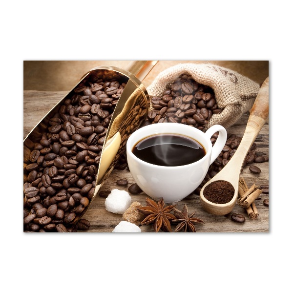 Quadro in vetro acrilico Una tazza di caffè