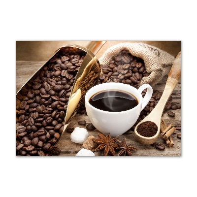 Quadro in vetro acrilico Una tazza di caffè