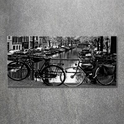 Quadro in vetro acrilico Biciclette di Amsterdam
