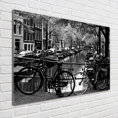 Quadro in vetro acrilico Biciclette di Amsterdam