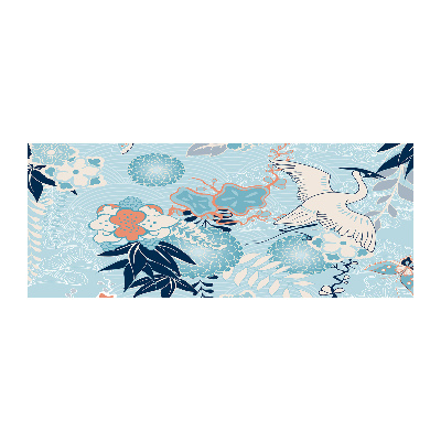 Quadro vetro acrilico Gru e fiori