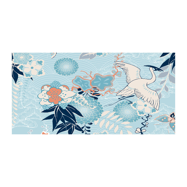 Quadro vetro acrilico Gru e fiori