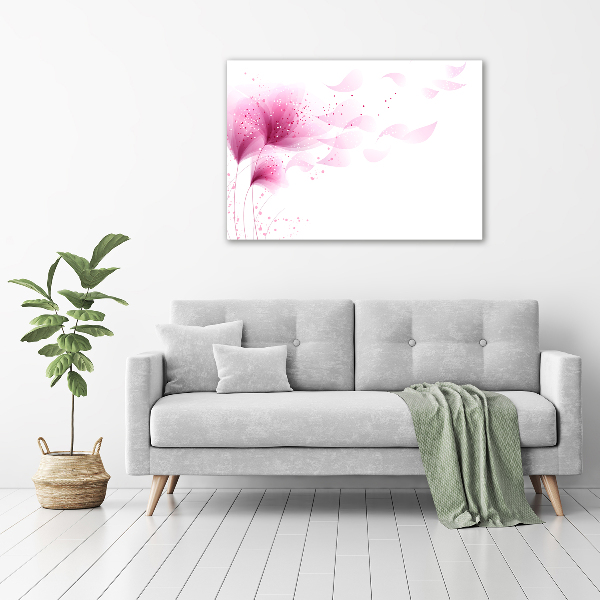 Quadro vetro acrilico Fiore rosa