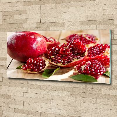 Quadro su vetro acrilico Melograno con foglie