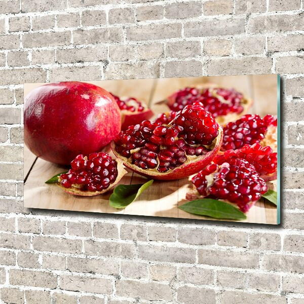 Quadro su vetro acrilico Melograno con foglie