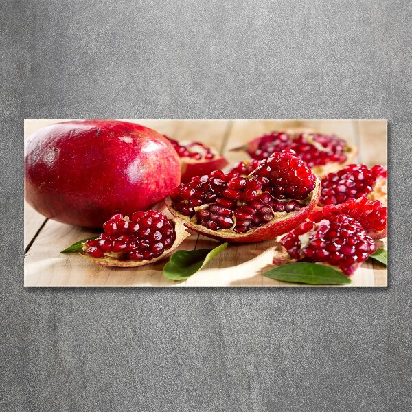 Quadro su vetro acrilico Melograno con foglie