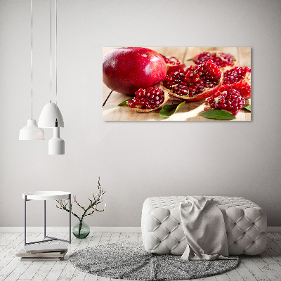 Quadro su vetro acrilico Melograno con foglie