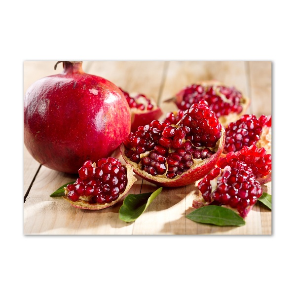 Quadro su vetro acrilico Melograno con foglie