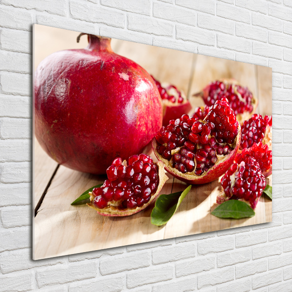 Quadro su vetro acrilico Melograno con foglie