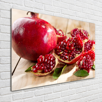 Quadro su vetro acrilico Melograno con foglie