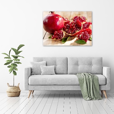 Quadro su vetro acrilico Melograno con foglie