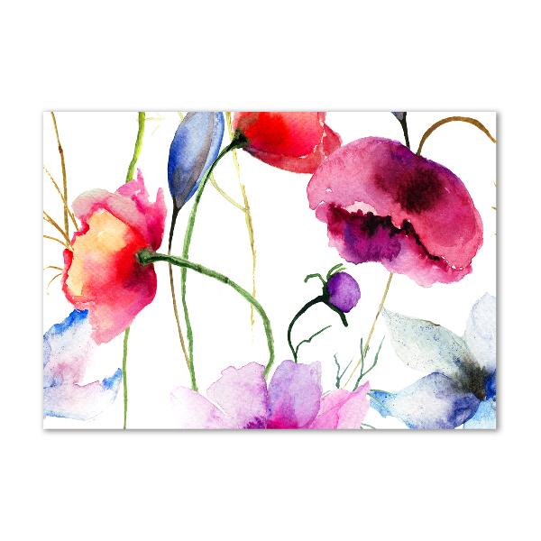 Quadro in vetro acrilico Papaveri