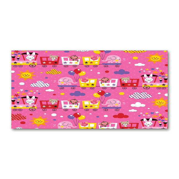 Quadro vetro acrilico Animali sul treno