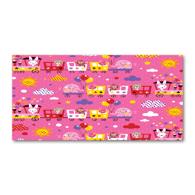 Quadro vetro acrilico Animali sul treno