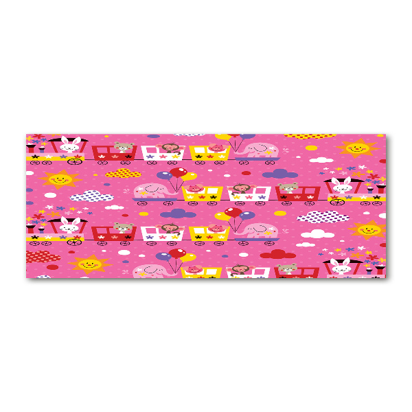 Quadro vetro acrilico Animali sul treno