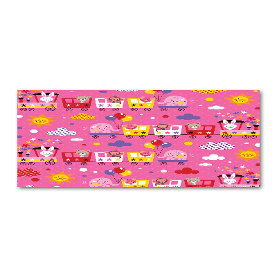 Quadro vetro acrilico Animali sul treno