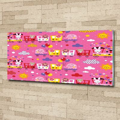 Quadro vetro acrilico Animali sul treno