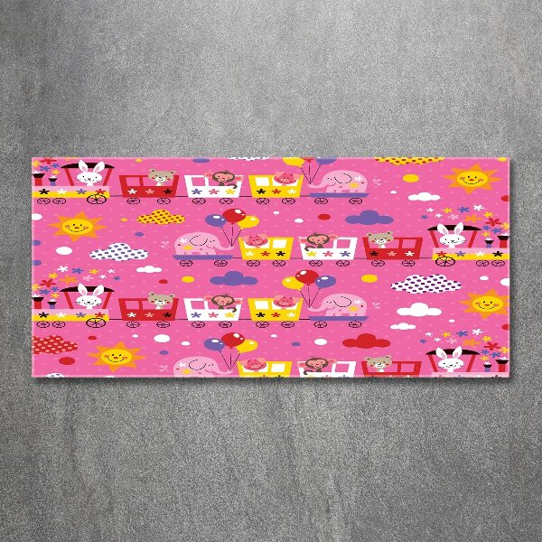 Quadro vetro acrilico Animali sul treno