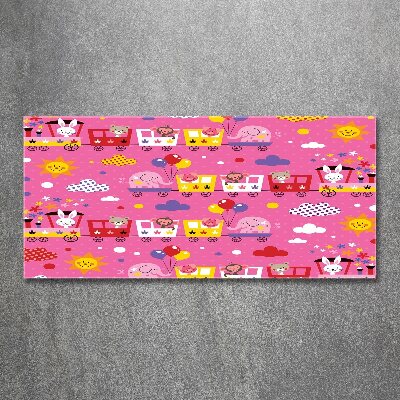 Quadro vetro acrilico Animali sul treno