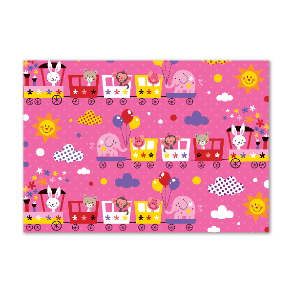 Quadro vetro acrilico Animali sul treno