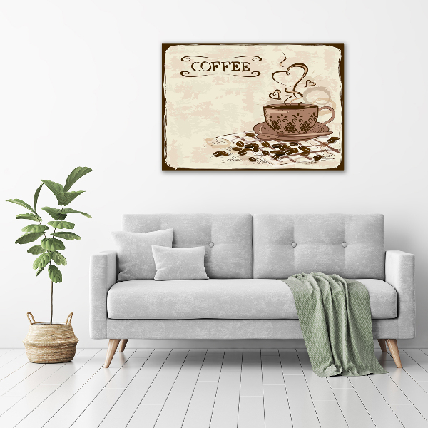 Quadro su vetro acrilico Caffè aromatico