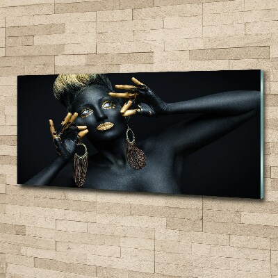 Quadro vetro acrilico Donna in nero
