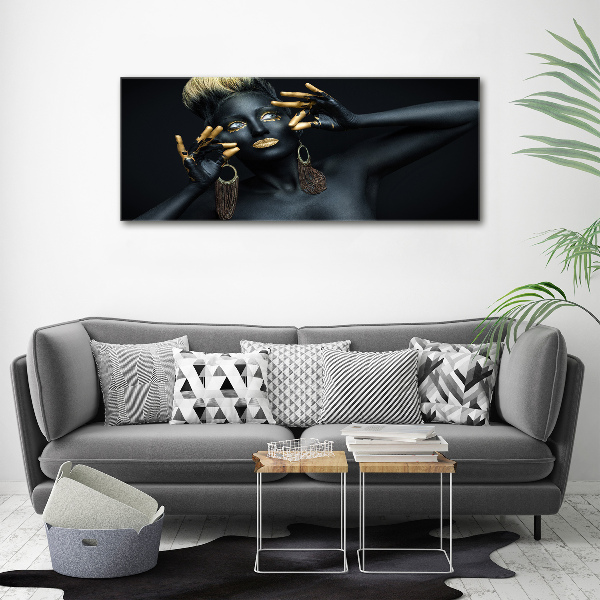 Quadro vetro acrilico Donna in nero