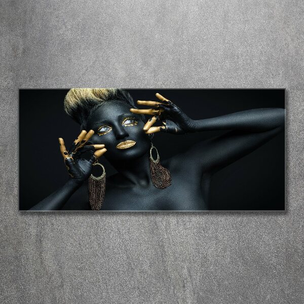 Quadro vetro acrilico Donna in nero