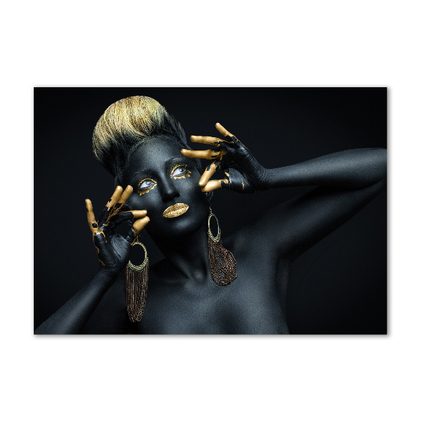 Quadro vetro acrilico Donna in nero