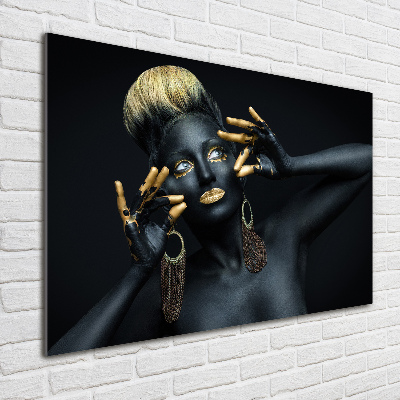 Quadro vetro acrilico Donna in nero